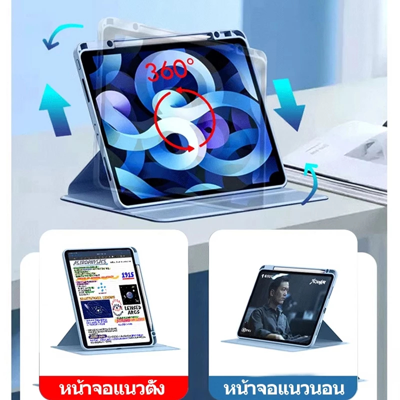เคส Redmi Pad SE 11นิ้ว Redmi Pad 2 5 6 7 /Pad 10.61 Case Redmi Pad Pro 12.1 360 ° Rotation วัสดุอะคริลิค Magnetic Case - รูปที่ 4