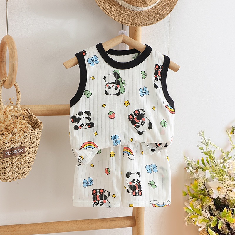 ชุดเด็ก ชุดเสื้อกล้ามเด็ก ผ้านิ่ม ใส่สบาย ลายการ์ตูน น่ารัก ใส่ทั้งเด็กผู้ชายและเด็กหญิง - รูปที่ 2