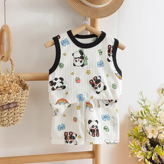 ชุดเสื้อกล้ามเด็ก ชุดเด็กน่ารัก พิมพ์ลายสัตว์ สไตล์น่ารัก มี7สีให้เลือก สำหรับเด็ก 0-4ขวบ