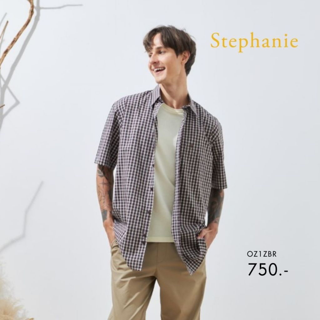 Stephanie เสื้อเชิ๊ตผู้ชายแขนสั้น OZ1ZBR