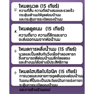 หน้าจอสัมผัส เครื่องปั๊มนมไฟฟ้า ในการดูดได้ 15 ระดับ 2000mAh ชาร์จไฟได้วัสดุ PPที่นำเข้า ความจุขนาดใหญ่ 180มล ปั้มนมแบบไ