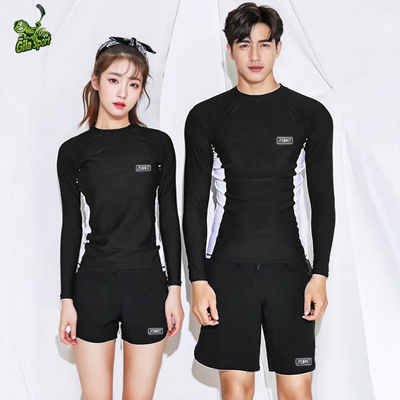 ชุดว่ายน้ำแขนยาว ชุดดำน้ำ คู่รัก กันUV ชุดว่ายน้ำ ผู้ชายและผู้หญิง