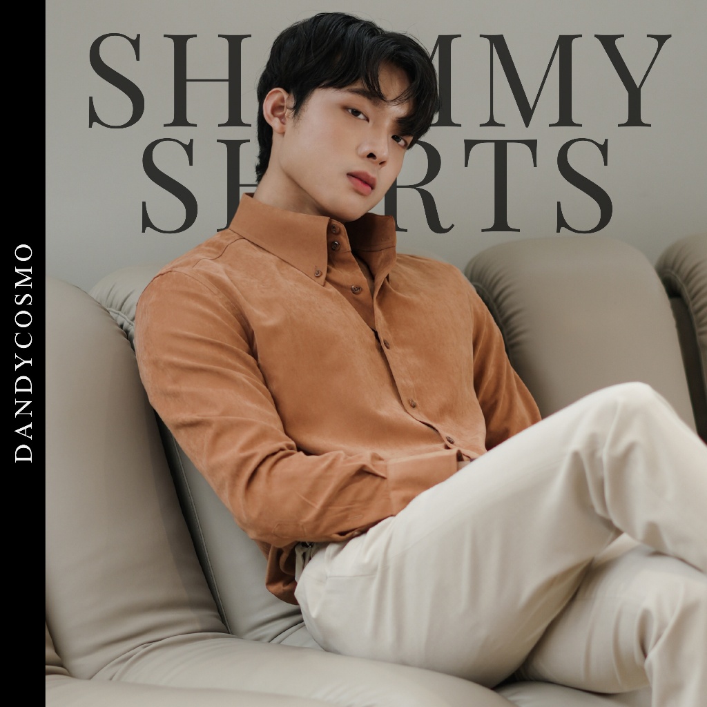 DANDY COSMO | เสื้อเชิ้ต Shammy Shirt ผ้า Texture คล้ายหนังกลับ สวยหรู ดูแพง ทรง Body Fit