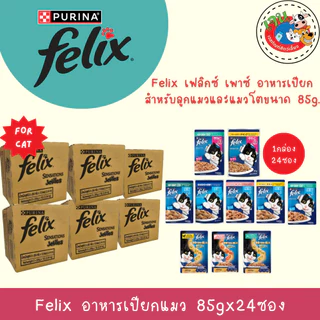 Felix อาหารเปียกแมว ทุกรส 85g. 1ลัง (24ซอง)