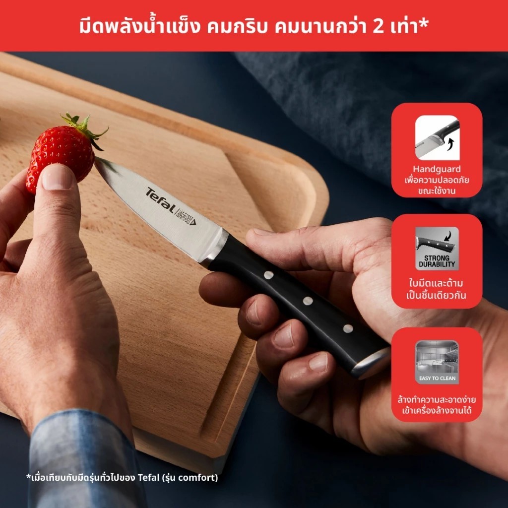 Tefal ชุดเซ็ตมีดพลังน้ำแข็ง รุ่น ICE FORCE 3 ชิ้น มีดเชฟ 20 ซม.+ มีดซันโตกุ 18 ซม. + มีดอเนกประสงค์ CW-K232S374