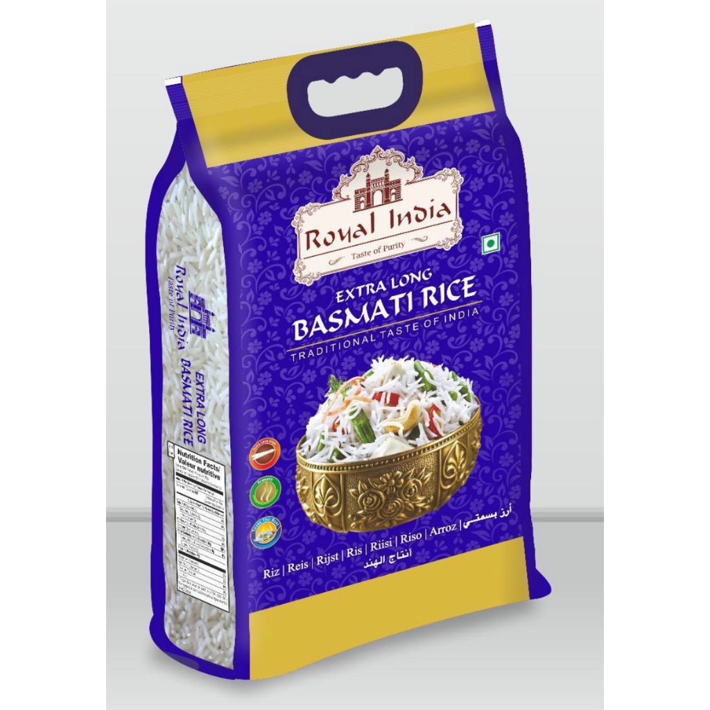 ข้าวบาสมาตี ยี่ห้อ Royal India เมล็ดยาว (1 / 5 กิโลกรัม) -- Royal India - Extra Long Basmati Rice (1 / 5 KGs)