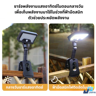 Solar Light ไฟโซลาเซลล์แบบหนีบ แสงไฟสีขาว สีเหลือง ไฟพลังงานแสงอาทิตย์ LED 92 ดวง พร้อมส่ง