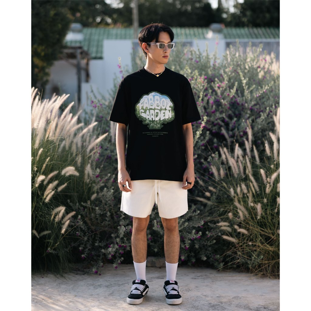 Fabboz กางเกงขาสั้นลูกฟูกเอวยืด แนวสตรีท unisex รูปที่ 5
