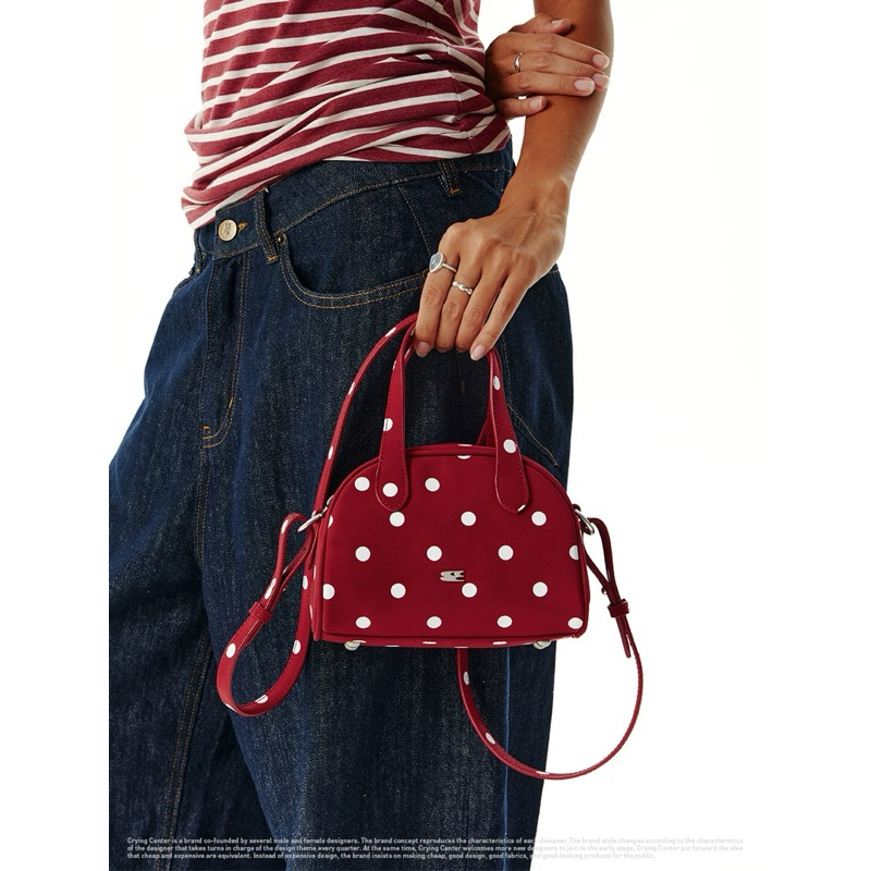 CryingCenter กระเป๋าสะพายข้าง/ครอสบอดี้ Mini Boston Polkadot