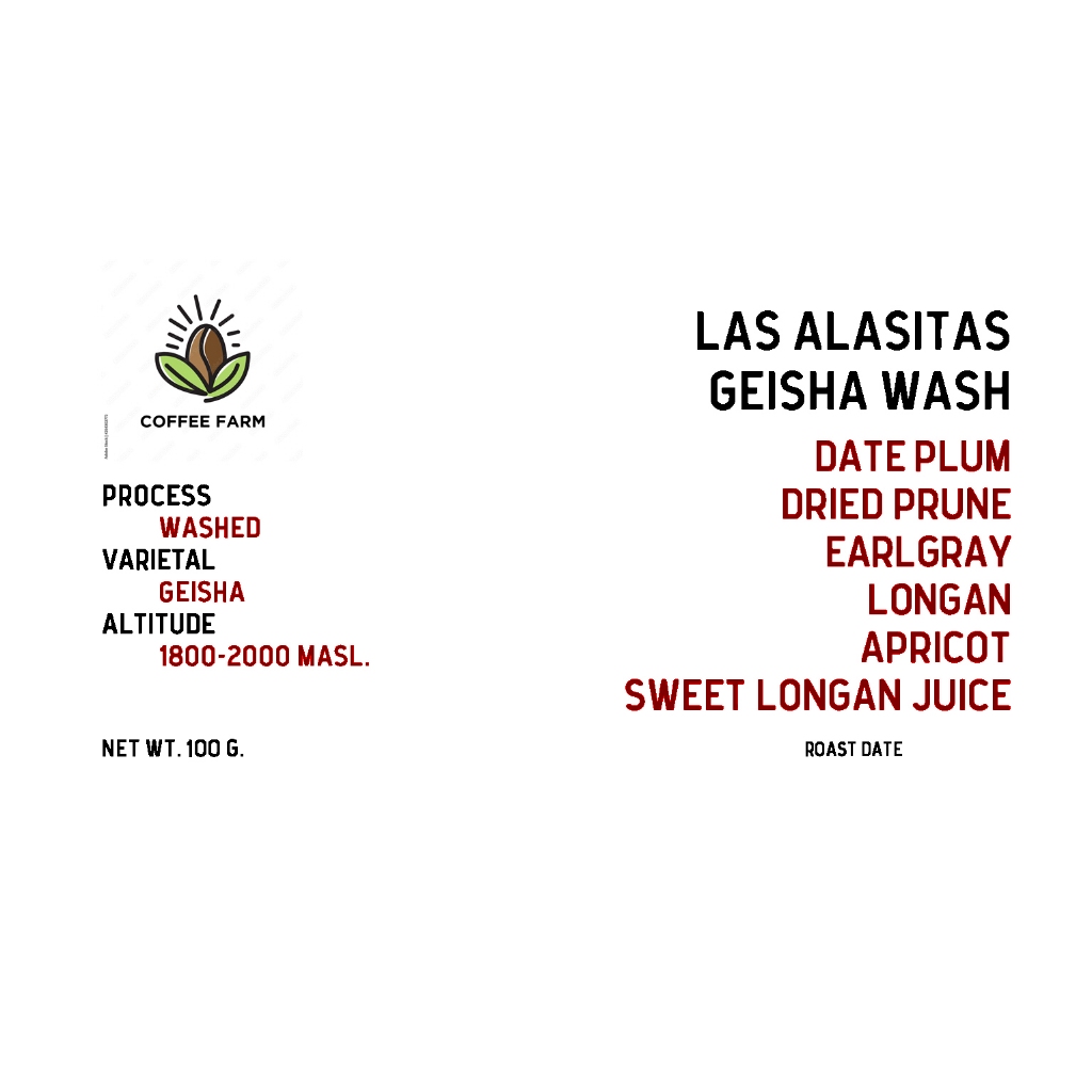 เมล็ดกาแฟคั่ว Bolivia Las Alasitas Geisha Wash