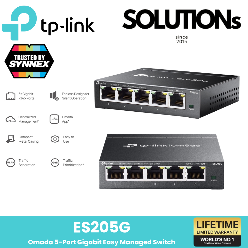 TP-Link ⚡️สวิตซ์ฮับจัดการได้⚡️ES205G สวิตซ์ Omada 5-Port Gigabit Easy Managed Switch / ES208G Omada 