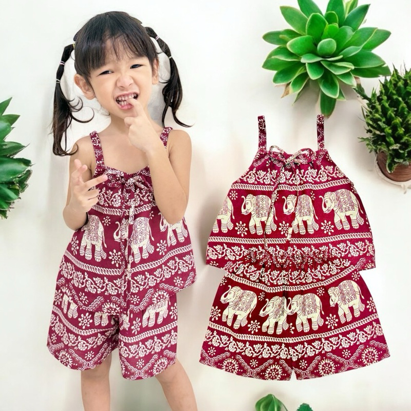 ชุดช้างเด็ก (เสื้อสายเดี่ยว+กางเกง) เกรดพรีเมี่ยม พร้อมส่ง