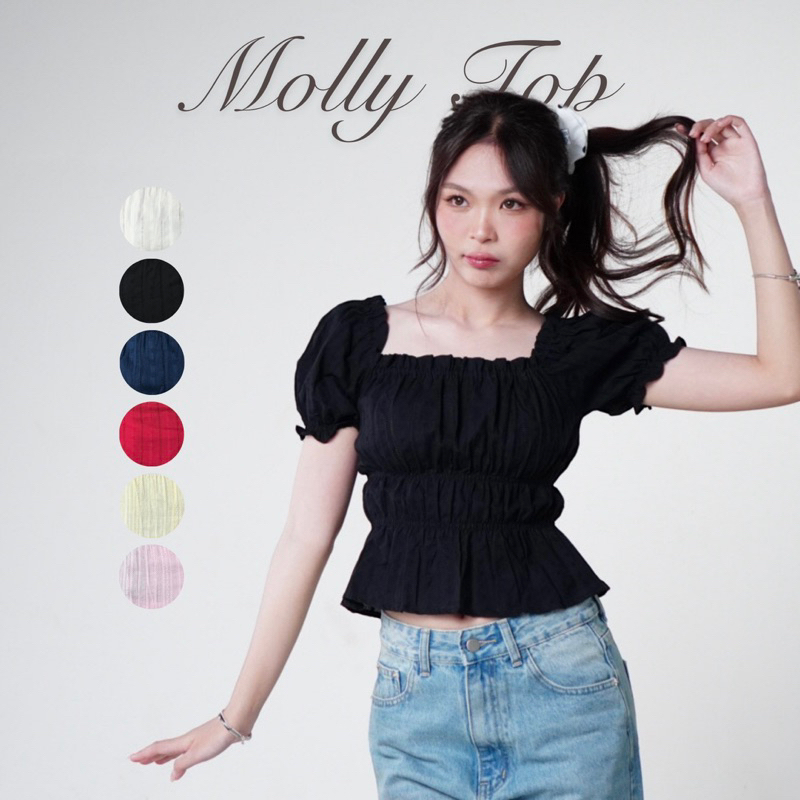 ˚✿ molly top เสื้อจั๊มเอวแขนตุ๊กตา พร้อมส่ง