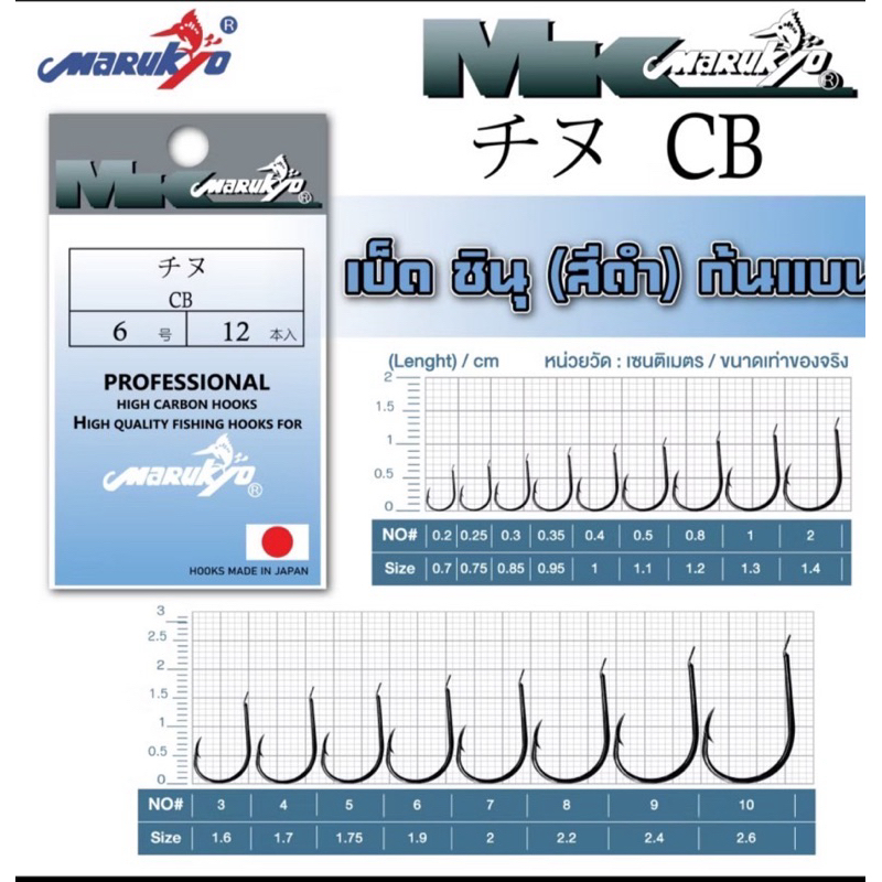 เบ็ดมารูเกียว ชินุ สีดำ ก้นแบบ (CB) MK HOOK # CB(BLACK)