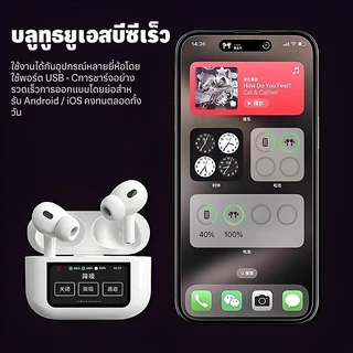 A9 PRO ชุดหูฟังไร้สาย Bluetooth หน้าจอสัมผัส LCD กึ่งในหูคุณภาพเสียงสูงลดเสียงรบกวนเครื่องเล่นวิดีโออัพเกรดBluetooth 5.4