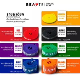 READTE ยางยืดออกกำลังกาย แรงต้าน 11 - 104 KG. บริหารกล้ามเนื้อ RESISTANCE BAND