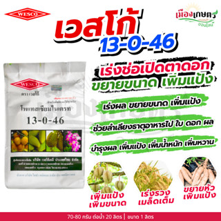 เวสโก้ 13-0-46 1 กิโลกรัม เร่งช่อ เปิดตาดอก บำรุงผล เพิ่มแป้…