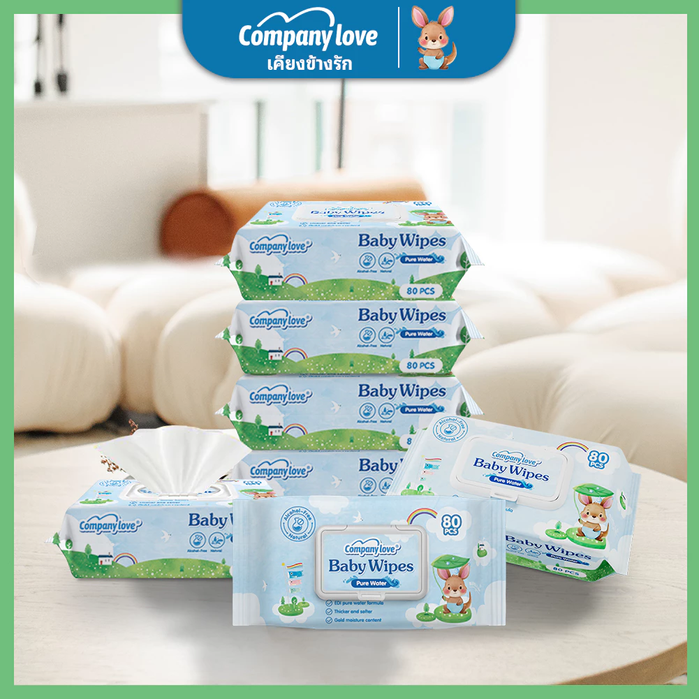 【 ราคาขายส่ง 】Company Love ทิสชูเปียก กระดาษทิชชู่เปียก 400pcs Baby Wipes ปราศจากแอลกอฮอล์ ทิชชู่เปียกพกพา ทิชชุเปียก thumbnail 5