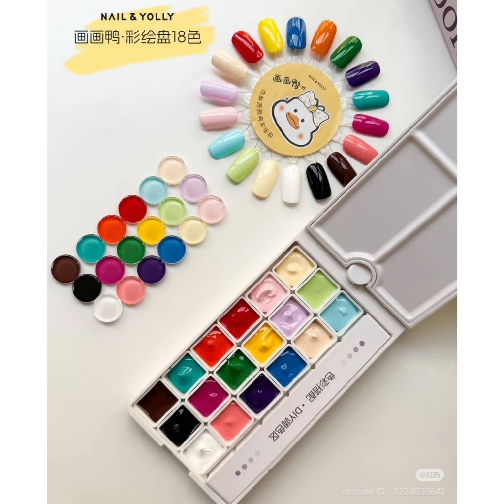 รวม6ตัวเลือก เซตสีเล็บเจลจีน🇨🇳 NAIL&YOLLY แบบตลับ ดอกไม้●กระต่าย●เป็ด●ลูกแพร์●โบว์●ดาว&เชอรี่