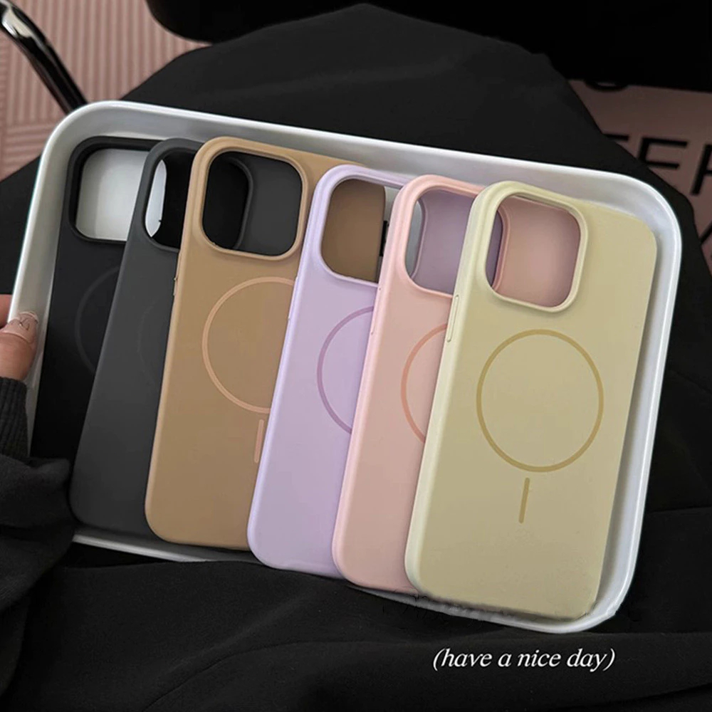 Matte เคสโทรศัพท์แม่เหล็กสําหรับ IPhone 11 13 12 14 15 16 17 Pro Max เลนส์ฟิล์มกระจกป้องกันโปร่งใสกันกระแทกฝา