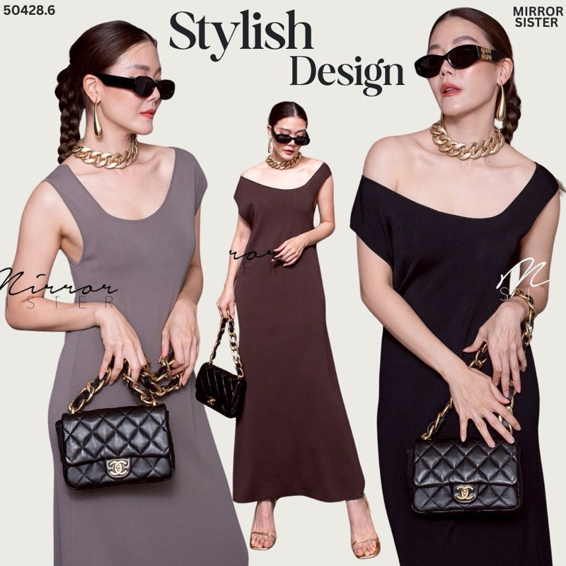 เดรสยาวเรียบหรูดูแพง เดรสออกงาน 50428.6 Mirrorsister