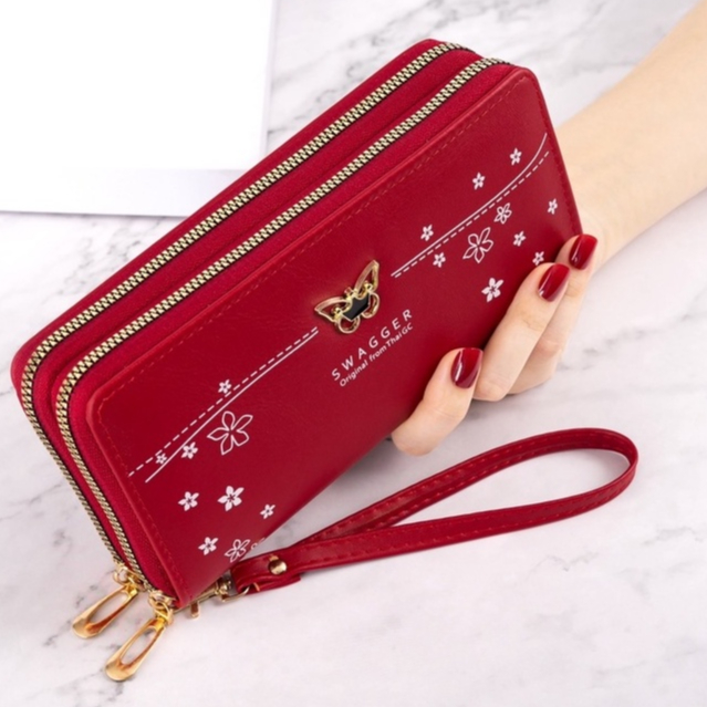 กระเป๋าสตางค์ใบยาว ซิปคู่ Butterfly จุเงินได้เยอะมาก  (GC-035)