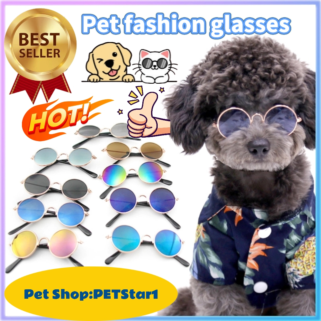 《Pet Fashion glasses》แว่นตาสุนัขแมวแว่นตาสุนัขแว่นตาแมวแว่นกันแดดป้องกันการสวมใส่แว่นกันแดดสัตว์เลี้ยงแฟชั่นน่ารักเย็นอุ