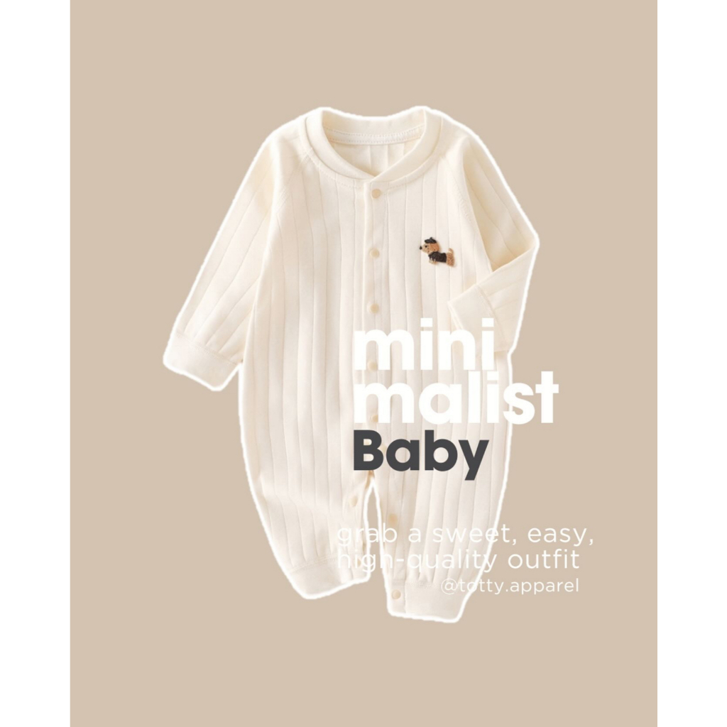ชุดจั๊มสูทเด็กแรกเกิด 0-6เดือน ชุดนอนเด็กแรกเกิด totty.apparel รุ่น minimalist (0174)