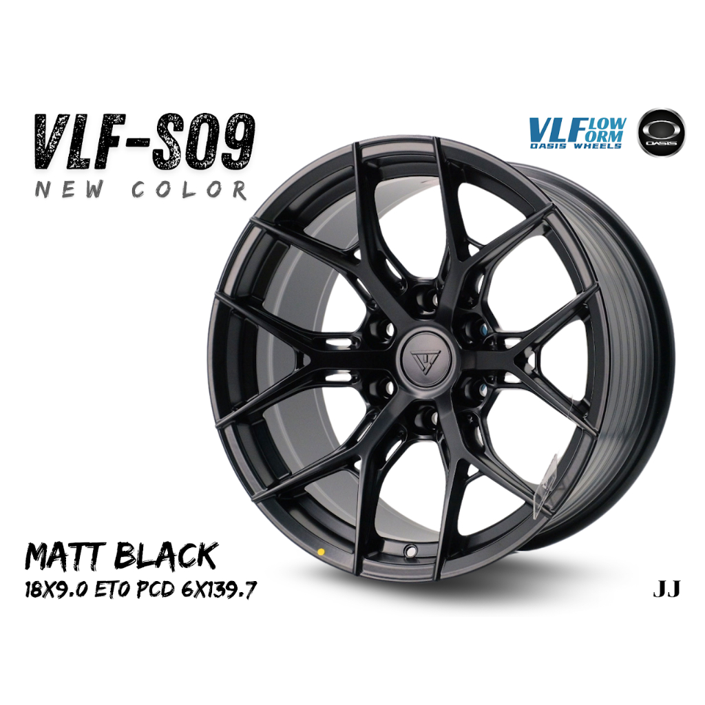 ล้อแม็ก Oasis VLF S09 ขอบ 18x9.0 ET0 PCD 6x139.7 สี Matt Black | ลายซี่คู่เรียบหรู ฟีลสปอร์ต-หรูหราใ