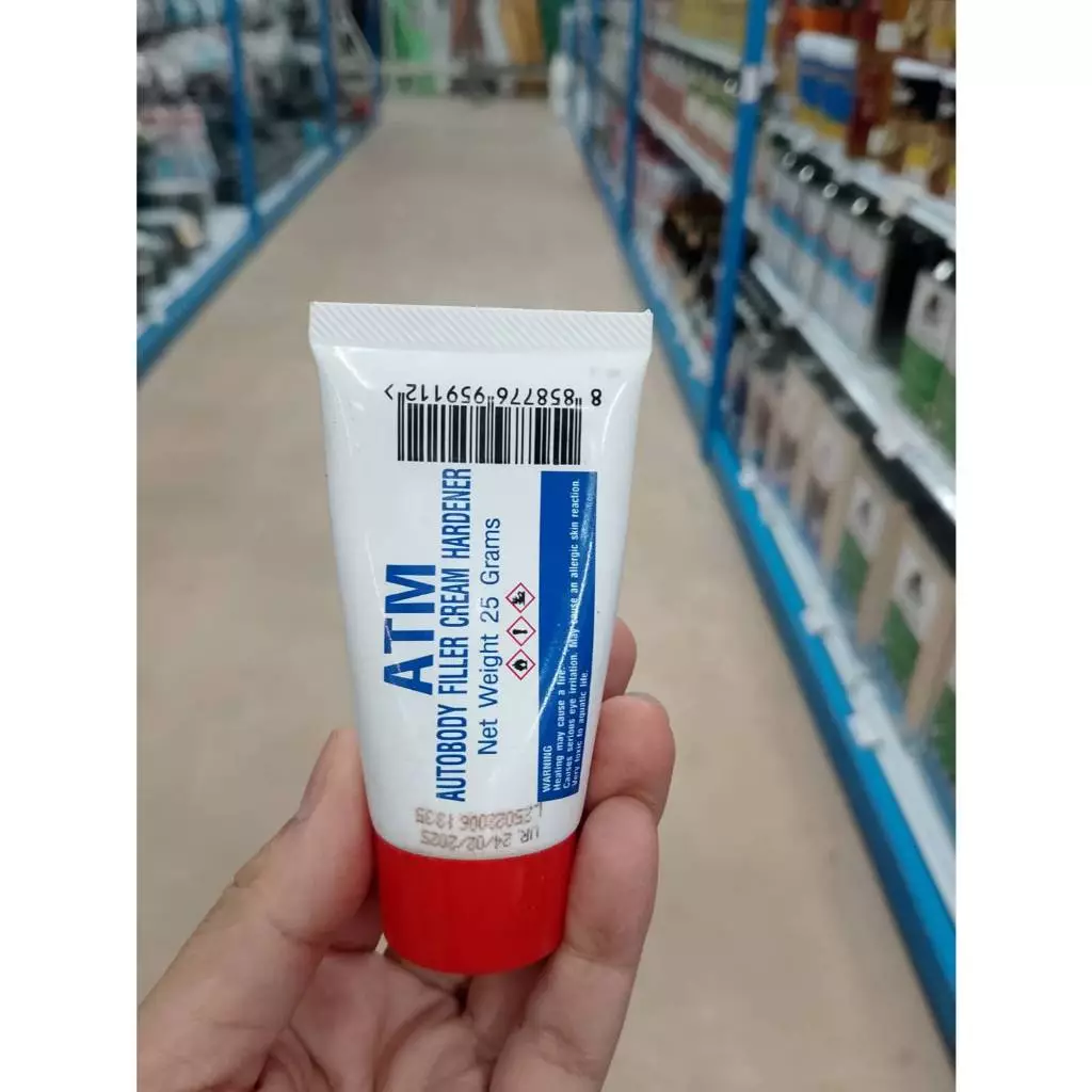 ATM สีโป้วแห้งเร็ว+น้ำยา สีโป้วรถยนต์ สีโป๊วแห้งเร็ว สีโป๊พลาสติก เอทีเอ็ม ขนาด 1กก. (ATM Autobody Filler) thumbnail 3