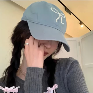 🍓EnJoy🍓พร้อมส่ง (MK-1) หมวกแก็ป "ปีกโบว์" มินิมอล หมวกเบสบอล แฟชั่นเกาหลีcotton cap