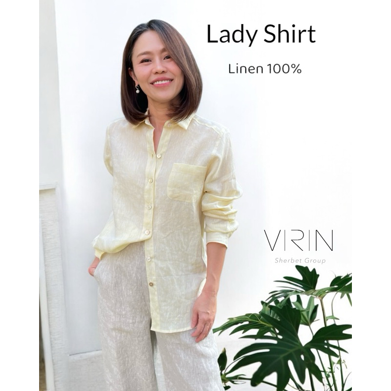 Virin_Clothing เชิ้ต ลินินแท้ 100% คุณภาพดี รุ่น Lady shirt ออกแบบและผลิตในประเทศไทย