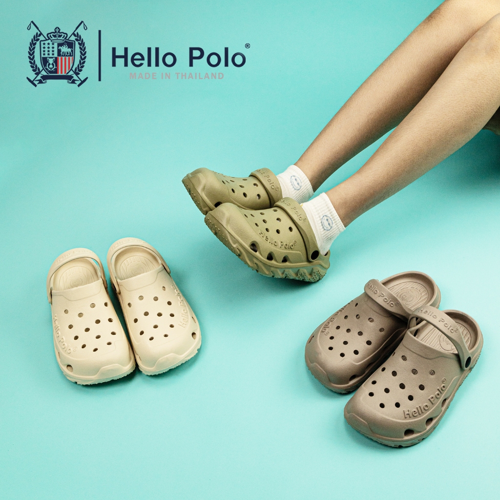 Hello Polo รองเท้าหัวโตผู้หญิง รองเท้าผู้หญิง แบบรัดส้น วัสดุ EVA พื้นหนานุ่ม รอ