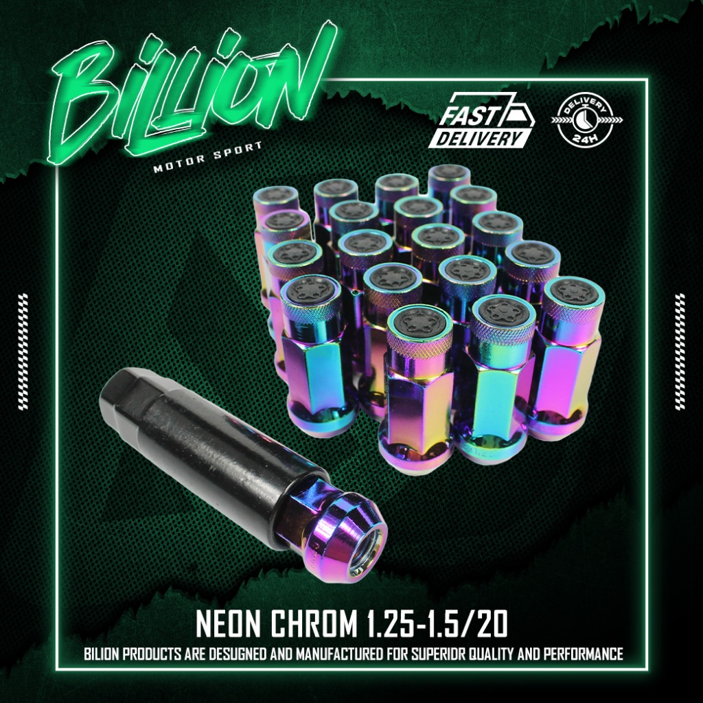 น็อตล้อเหล็กเบอร์ 17 นีออนโครม (1.25-1.5 / 20 ตัว)