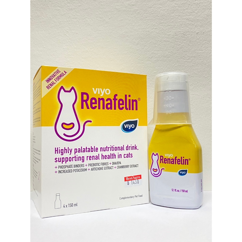Viyo Renafelin  วีโย่ รีนาฟีลิน 1 ขวด ผลิตภัณฑ์บำรุงไตชนิดน้ำสำหรับแมว ขนาด 150 ml