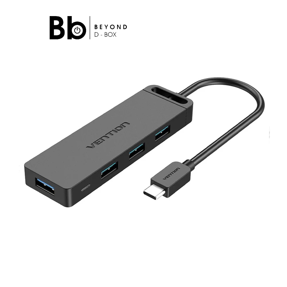 Vention Port Hub USB-C to 4xUSB 3.0 with PD (TGKBB) Black by BB Beyond D-Box