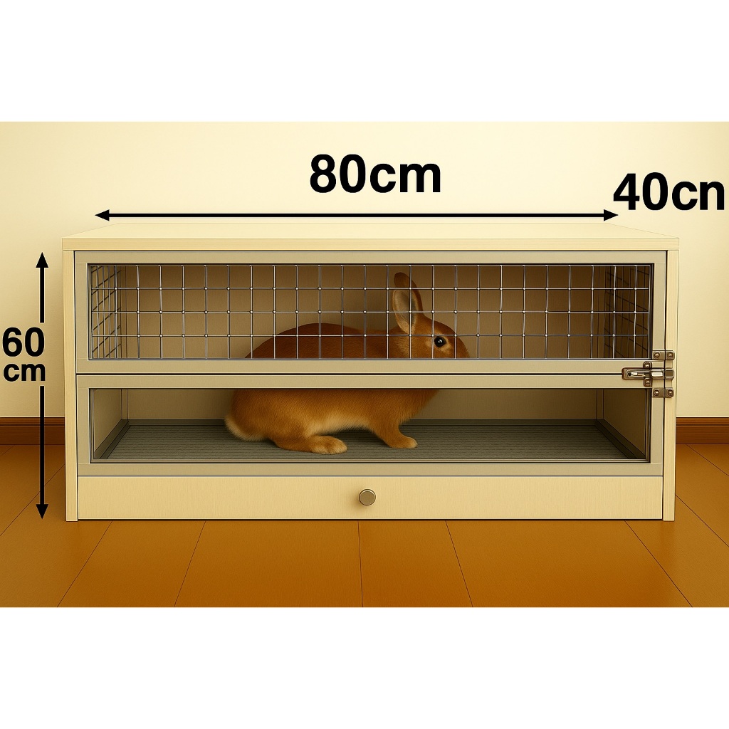 กรงหนู กรงสัตว์เลี้ยง กรงกระต่าย แกสบี้ แฮมเตอร์ ขนาด 80x60x40 cm ถาด2ชิ้น มีที่กั้นด้านใน กรงใช้เอง