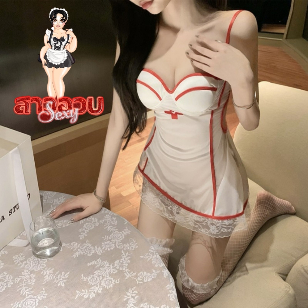 SUPER SEXY ชุดคอสเพลย์สาวอวบ คอสเพลย์ไซส์ใหญ่ คอสเพลย์แซ่บๆสาวอวบ 🍅 M-5XL | 40-100กก. ครบเซ็ต หมวก+จีสตริงพร้อมดูแลM-931