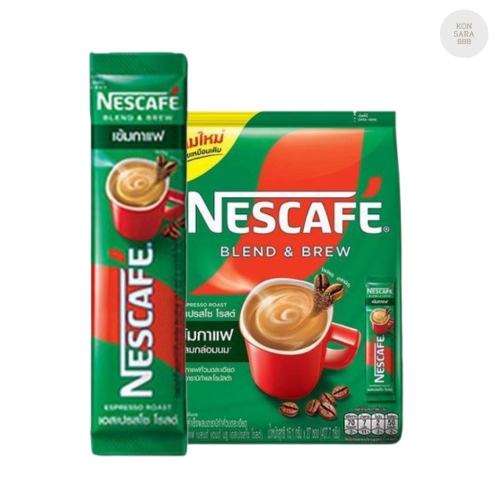 NESCAFÉ เอสเปรสโซโรส เนสกาแฟ เบลนด์ แอนด์ บรู กาแฟปรุงสำเร็จ3อิน1แบบ 27 ซอง 004410