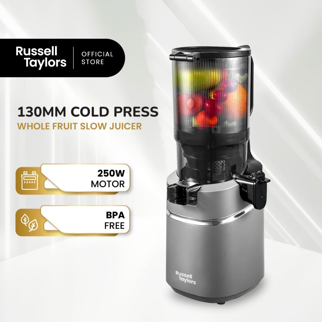 Russell Taylors เครื่องสกัดน้ำผลไม้แยกกาก  เครื่องสกัดเย็นคั้นน้ำผลไม้ Cold Press Slow Juicer 130MM Feed Tube SJ3