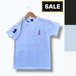 เสื้อยืดคอกลมเด็กโตสีพื้น (ปักม้า) ผ้านุ่ม ไม่หดไม่ย้วย ผ้าดีมากใส่สบาย