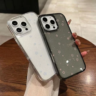 เคส iPhone 15 Pro Max iPhone 13 11 เคสใสแบบแวววาว TPU นุ่มสีสันสดใส ดาวห้าแฉกสีสันสดใส Compatible iPhone14 Pro max