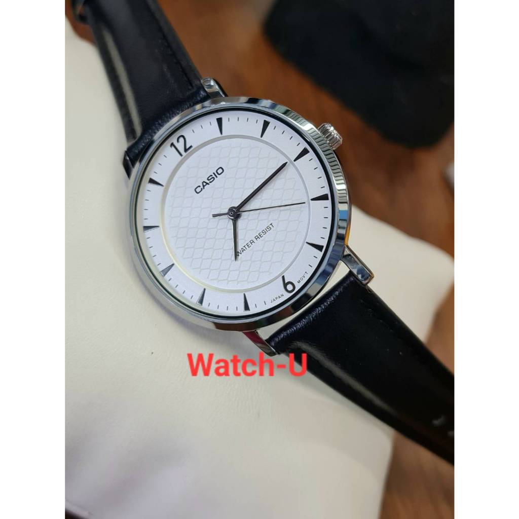 นาฬิกาผู้หญิง Casio สายหนังสีดำ LTP-VT04 รุ่น LTP-VT04L-7A2