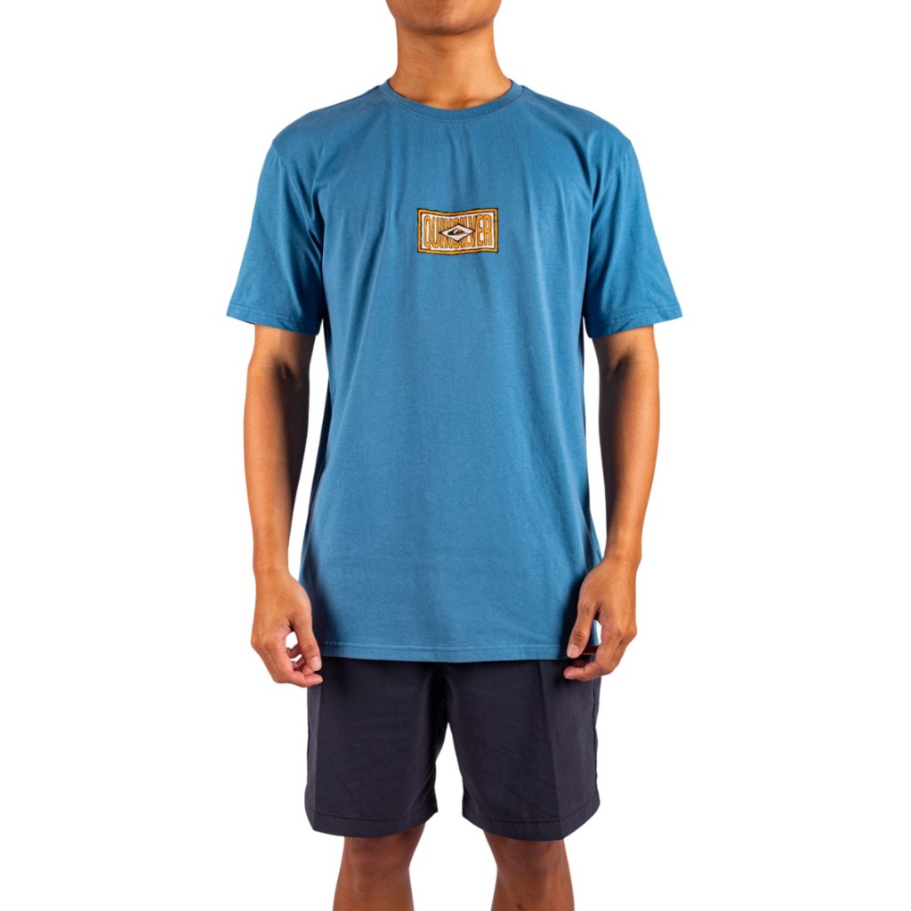 QUIKSILVER เสื้อยืดผู้ชาย Mens Mind Temple Short Sleeve T-Shirt-Blue 252 UQYZT05659-BPN0