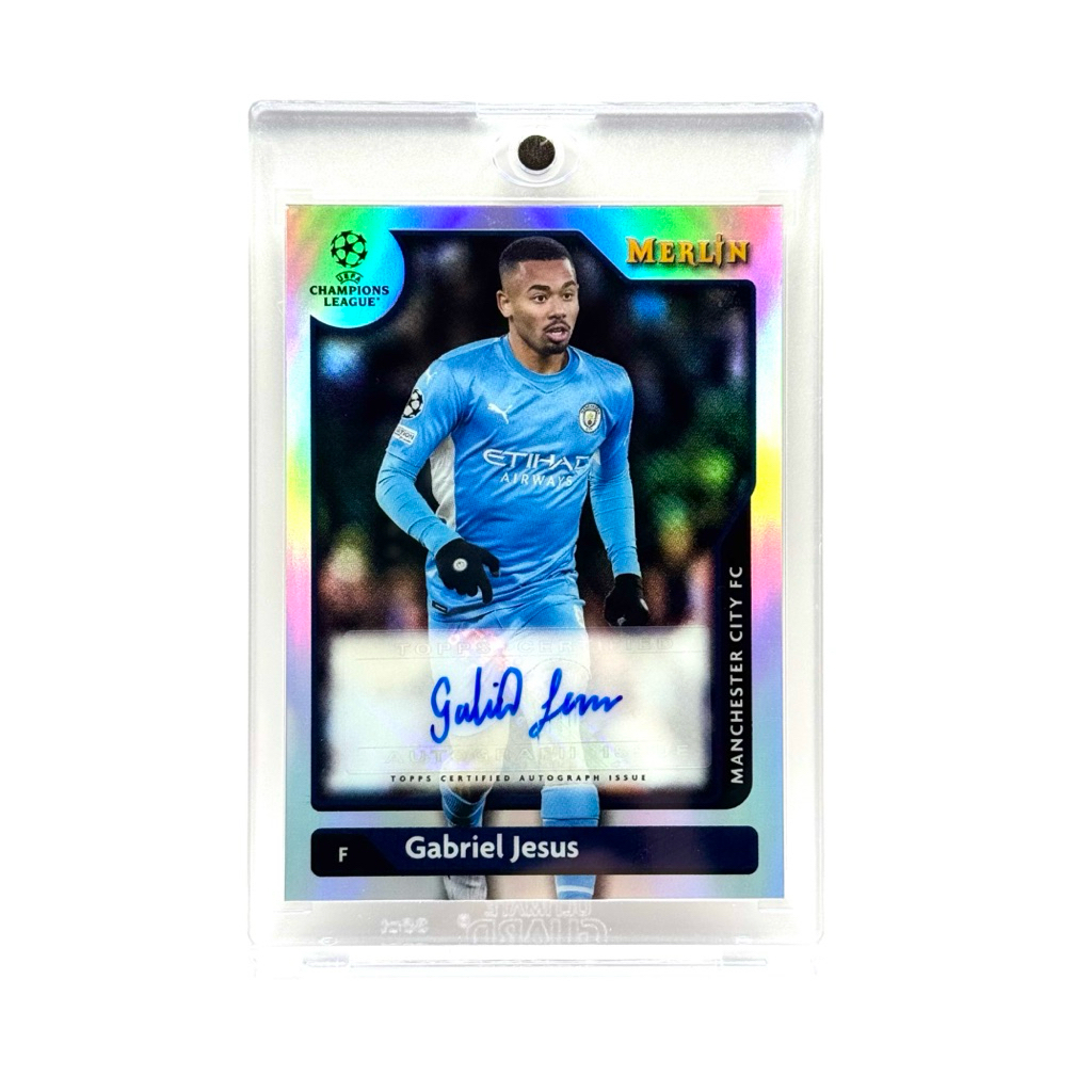 Topps Merlin UCL 21/22 Gabriel Jesus Manchester City FC Autograph(3)