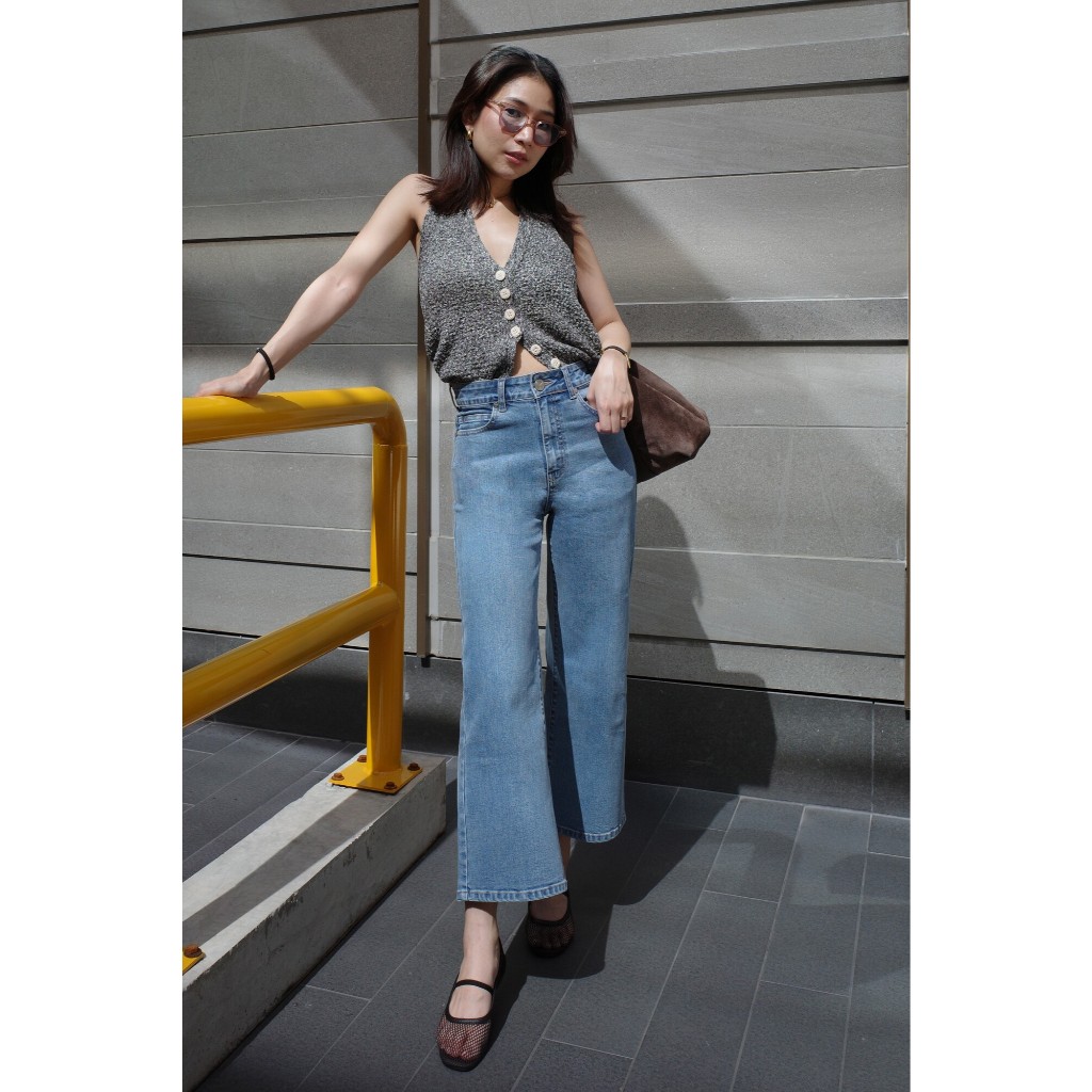 T3206 TBY Jeans กางเกงยีนส์ผู้หญิง ผ้ายืด ขากระบอกเต่อ เอวสูง กระเป๋าลับเต็มใบติดเฉียงมุมกระเป๋าหลังขวาปักYฟอกสีอ่อน
