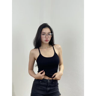 🌞B-269🌞เสื้อสายเดี่ยวสายฝอ แบบใหม่แบบสับ พาสเทล 6 สี มีฟองน้ำในตัว