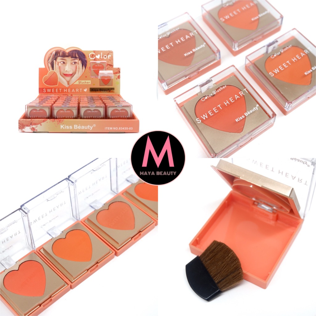{24ตลับ} Kiss Beauty Sweet Heart Color Blusher บลัชออนเนื้อแมทต์ นุ่มลื่น ให้พวงแก้มมีสีสัน no.83435
