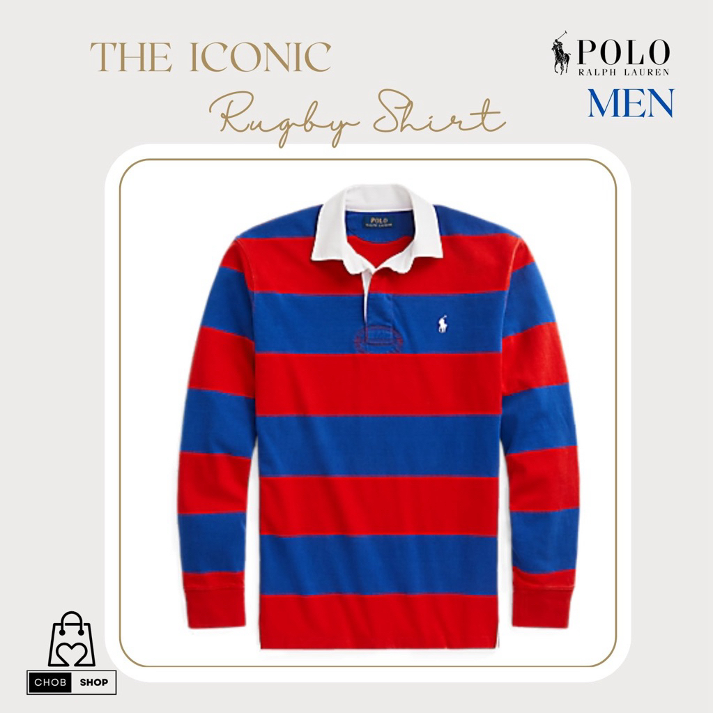 [New_ของแท้💯%_พร้อมส่ง]_Polo Ralph Lauren-Men-เสื้อ The Iconic Rugby Shirt ไซส์ผู้ชาย