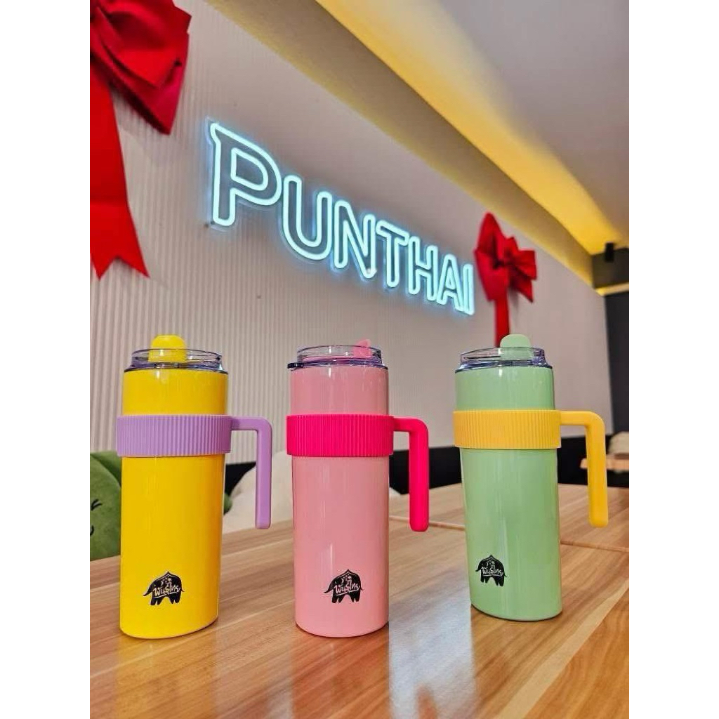 ใช้โค้ดลดได้ Punthai Two Tone Tumbler 600 ml. แก้วสแตนเลสเก็บความเย็น รุ่นใหม่ล่าสุด มาพร้อมหูจับ ของแท้ 100%